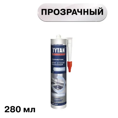 Герметик силикон-акриловый для кухни и ванной Tytan Professional прозрачный 280 мл