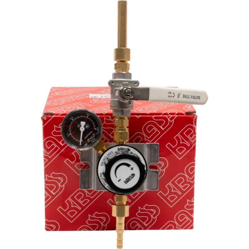 Газовый пост KRASS UNISET ACETYLENE Ацетилен 2.5/0.15МПа, 10 м3/час, вх. G3/8LH+ниппель 12 мм под приварку, вых. М16х1,5LH+ниппель 6/9 мм 2711007PV