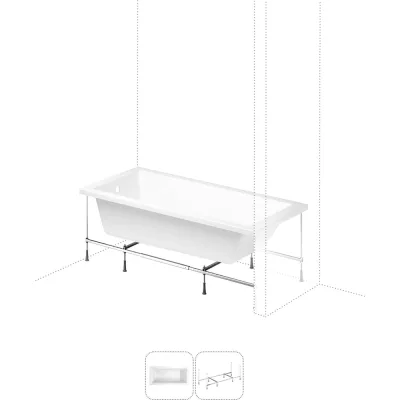 Акриловая ванна 160х80 с каркасом Lavinia Boho Catani в наборе 2 в 1 S1-3712160L