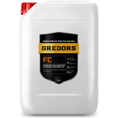 Средство для удаления высолов с фасадов, кирпича и бетона, FC, 5 кг GREDORS 103160