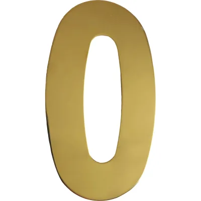 Самоклеящаяся цифра Скобяной малая, металлическая, золото, "0" 009818