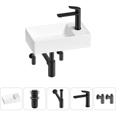 Мини-раковина для ванной комнаты или туалета Wellsee WC Area в наборе 5 в 1 20213623R