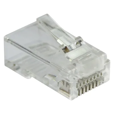 Коннектор LANMASTER RJ45, тип EZ 8P8C, UTP, cat.5e, универсал, со вставкой, 100 шт LAN-EZ45-8P8C/U5E-100