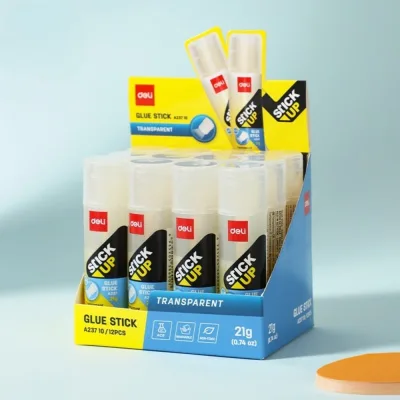 Клей-карандаш DELI Stick UP 20гр корп. желтый прозрачный клей дисплей картонный (12 шт) EA23710
