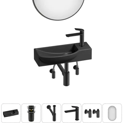 Комплект Wellsee 6 в 1 Lavinia Boho Bathroom Sink накладная/подвесная раковина 50x24 см 20219676R