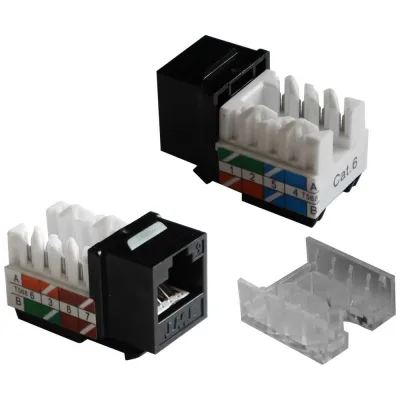 Вставка Keystone RJ-45 TWT категория 6, черная, 90 градусов, -OK45UTP/6-BK