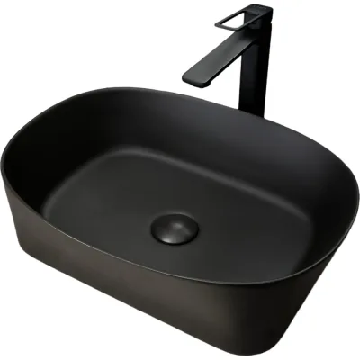 Раковина накладная Gid N9028bg черная графит 53x36x14 53380
