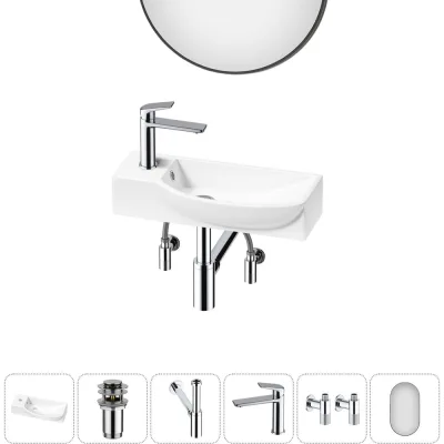 Комплект Wellsee 6 в 1 Lavinia Boho Bathroom Sink накладная/подвесная раковина 50x24 см 20219653R
