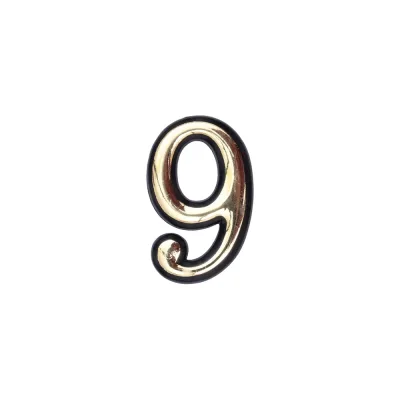 Самоклеящаяся цифра СКОБЯНОЙ малая, золото, "9" 002651