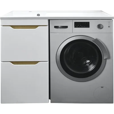Комплект под стиральную машинку Azario Тумба 110 Magenta, с раковиной Magenta 110, левая CS 00078394