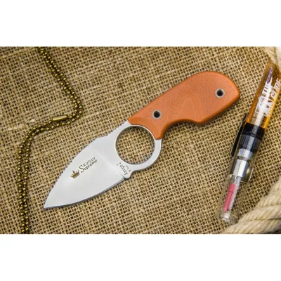 Туристический нож Kizlyar Supreme Amigo Z сталь D2, Satin, рукоять из оранжевого G10 4650065056199