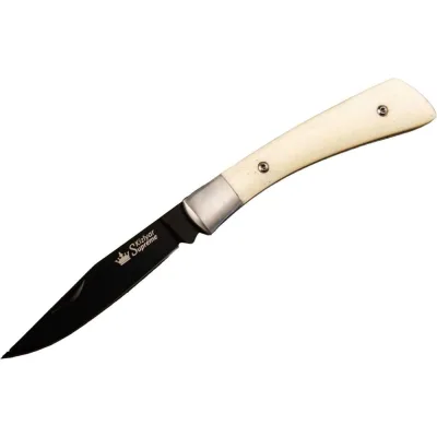 Складной нож Kizlyar Supreme Gent cталь D2, Black Titanium, рукоять из натуральной кости 4610094291701