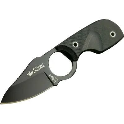 Туристический нож Kizlyar Supreme Amigo X сталь D2, Black Titanium, рукоять из черного G13 4650065056076
