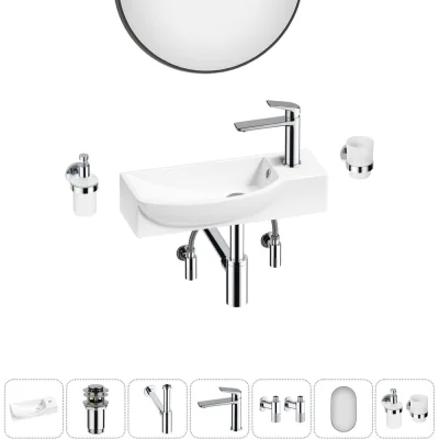 Комплект Wellsee 7 в 1 Lavinia Boho Bathroom Sink накладная/подвесная раковина 50x24 см 20219671R