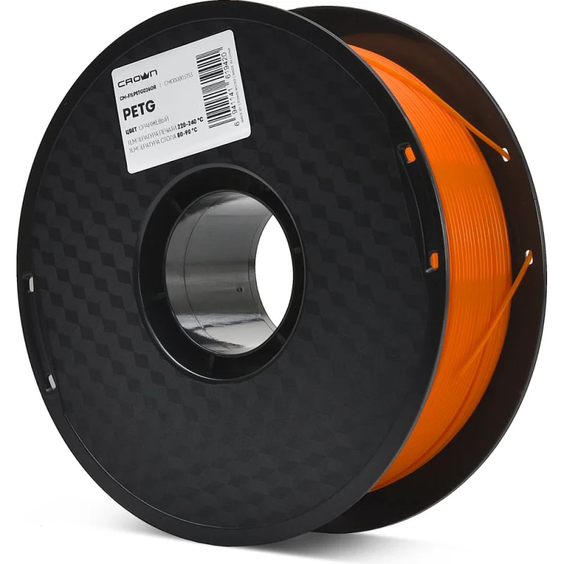 Филамент Crown CM-FILPETG026OR PETG 1.75 1кг оранжевый CM000003753