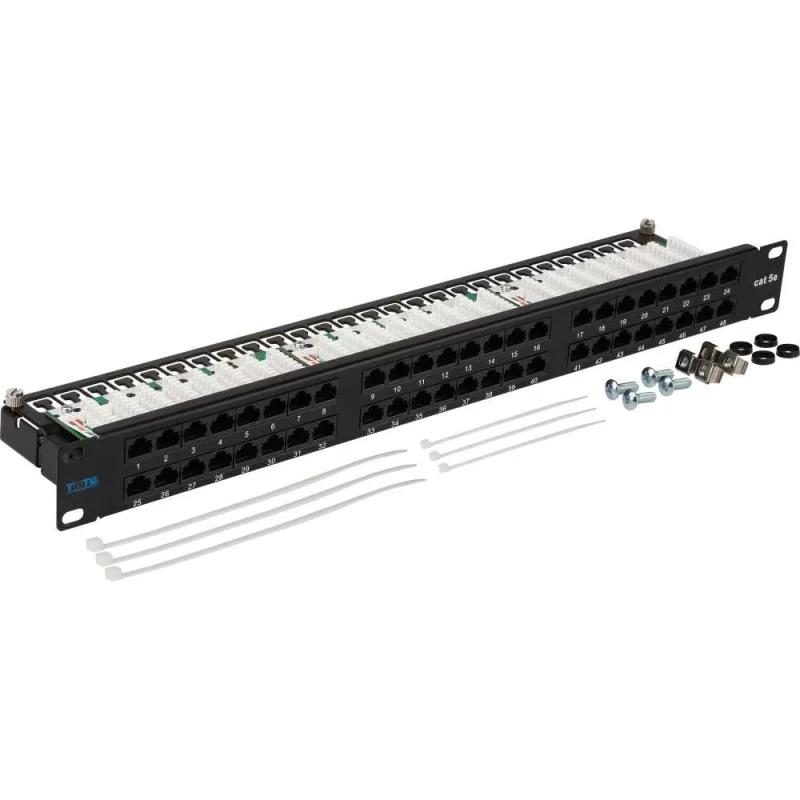 Патч-панель TWT 19", 48 портов RJ-45, категория 5e, UTP, 1U, -PP48/1U-U5E TWT-PP48/1U-U5E