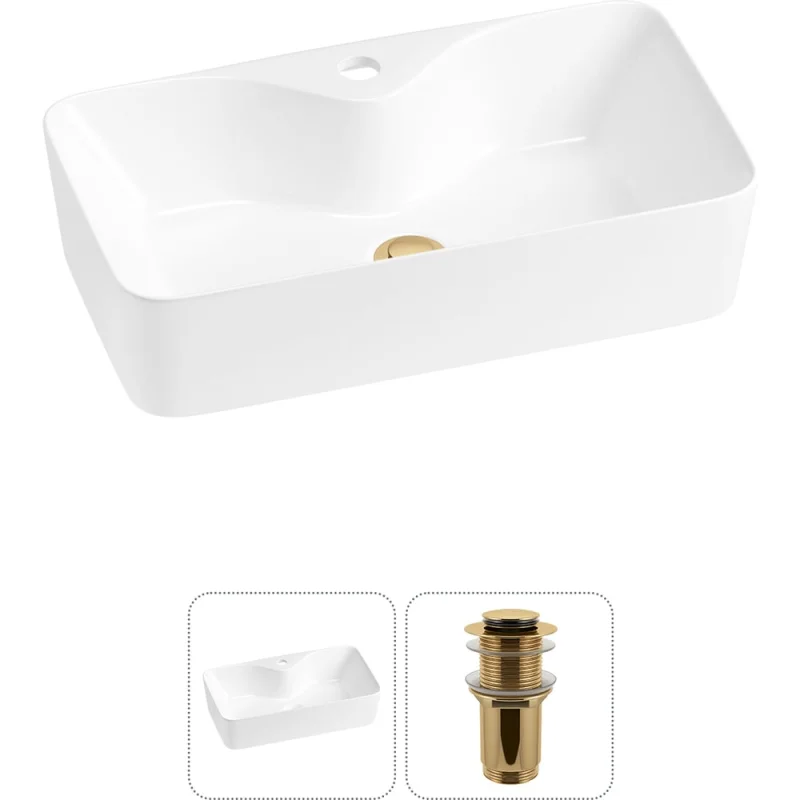 Комплект 2 в 1 Wellsee Bathroom Sink накладная раковина 54x30 см, состоит из 3331110 20215273R