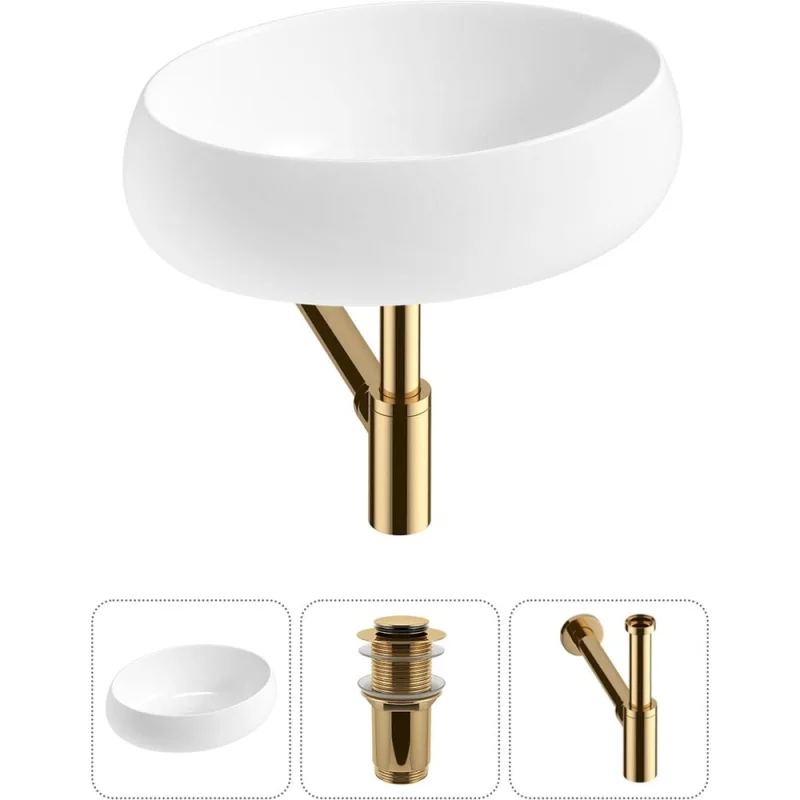 Комплект 3 в 1 Wellsee Lavinia Boho Bathroom Sink накладная раковина 46x31 см (состоит из 3331108 20215069R