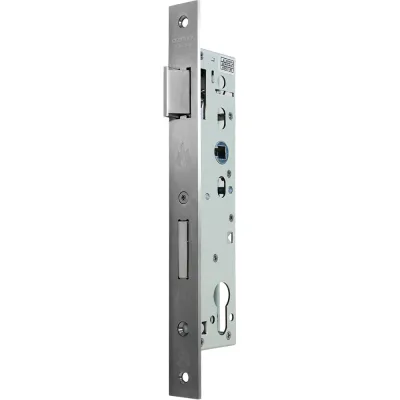 Корпус замка Doorlock DL301 30/92/24/8 SSS нержавеющая сталь, для профильных дверей, фронтальная планка 24x245 мм, запорная планка 75369
