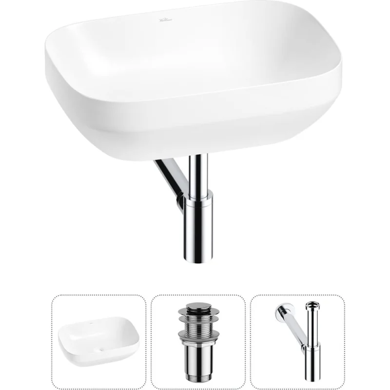 Набор Wellsee 3 в 1 Air Gap S накладная раковина 50x35 см 20212409R