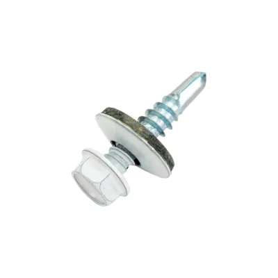 Кровельный саморез Rizzel 4,8x19 RAL 9003 сверло №2, 400 шт 00000334595