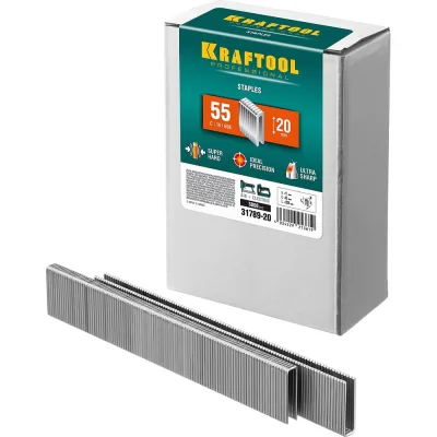 Скобы для степлера KRAFTOOL тип 18GA (55/90/C) 20мм, 5000 шт, 31789-20