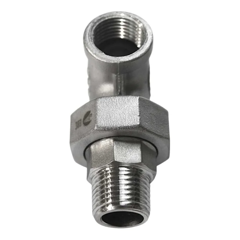 Американка угловая NEWKEY нр/вр нержавеющая, AISI304 DN15 (1/2), (CF8), PTFE, PN16 NK-ADMY15/4