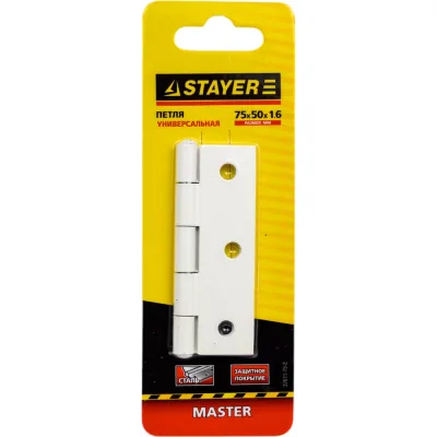 Универсальная дверная петля STAYER Master белый 75 мм 37611-75-2