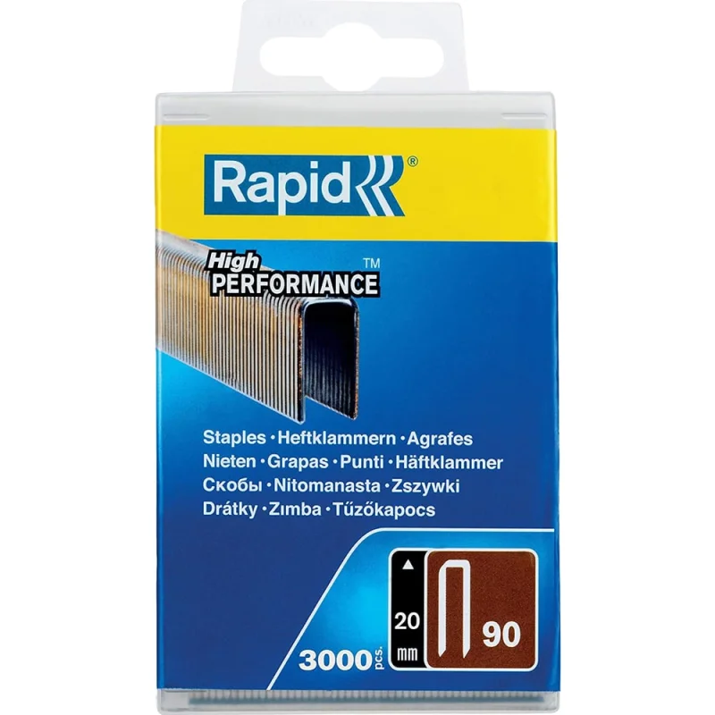 Закаленные Супертвердые узкие скобы для степлера Rapid тип 90 20 мм 3000 шт. 5000123