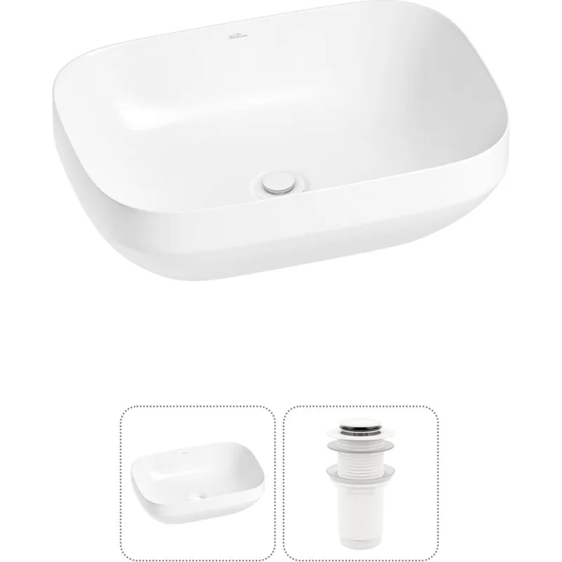 Набор Wellsee 2 в 1 Air Gap S накладная раковина 50x35 см 20212408R
