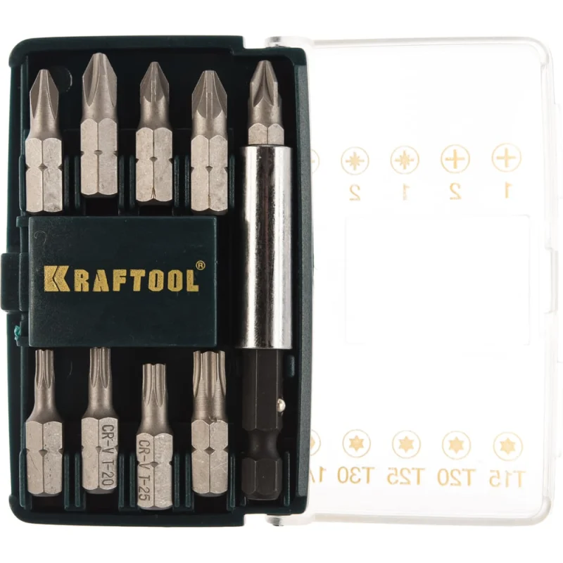 Набор бит с магнитным адаптером Kraftool 26130-H10
