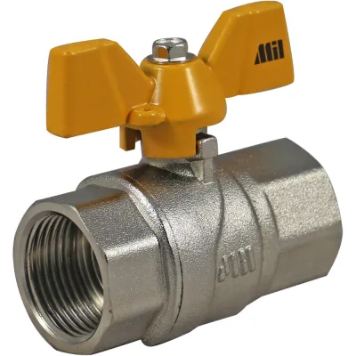 Кран для газа Millennium 1/2" Внтр.-Внтр. (Г/Г) бабочка KGBFF1212, УТ000010056