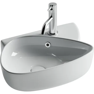 Раковина подвесная Ceramicanova с отверстием под смеситель, 495x350x155, цвет белый CN5049
