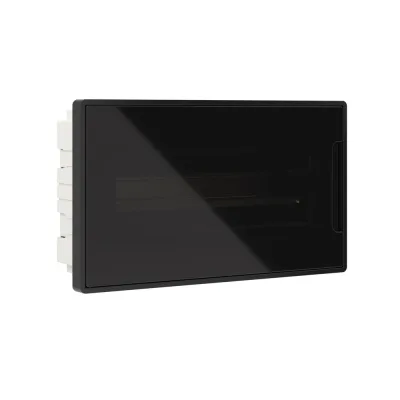 Щит распределительный встраиваемый DKC Frame ЩРВ-П пластиковый IP40 416х242х100 мм 18 модулей черная дверь (F18B1BDDIY)