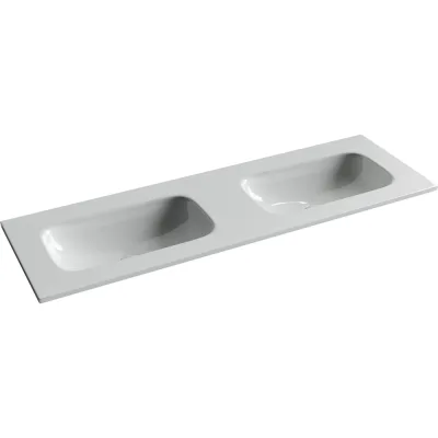 Раковина накладная мебельная Ceramicanova Grace прямоугольная 1410x457x137 с двумя чашами без отверстий под смеситель цвет белый CN7022wx