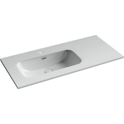 Раковина накладная мебельная Ceramicanova Element чаша слева с отверстием под смеситель 1010x465x180 мм цвет белый CN7003L