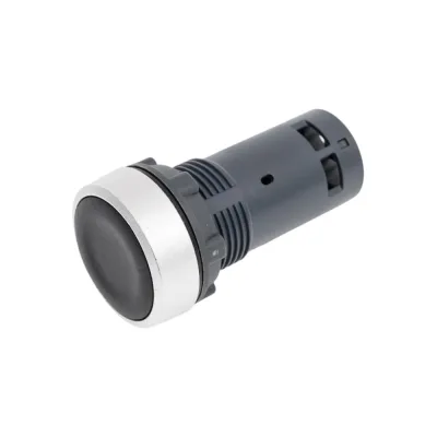 Кнопка Systeme Electric SB7 моноблочная, 22мм, черная, с возвратом, металл, 1НО, IP65 SB7EA21