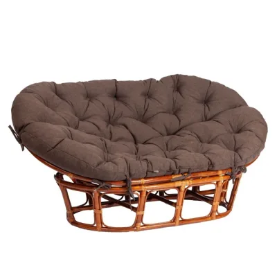 Диван садовый из ротанга TetСhair Mamasan коньячный/коричневый 1690х1020х800 мм с подушкой (24254)