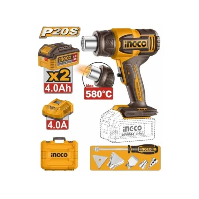 Фен технический INGCO, акк, 300/580C, P20S(20В) HGLI20085