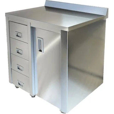Комплект для ванной Bauedge 3 предмета (тумба подвесная Bau Blackwood 60 + раковина BAU 51x41, с отв. под см-ль, смеситель Hotel Still, нерж. сталь) BD2513