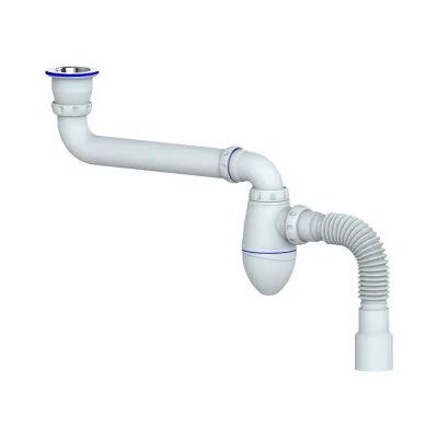 Сифон Unicorn 1 1/2 ac21 со смещением с гофрой 40x40/50 553589