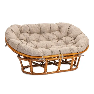 Диван садовый из ротанга TetСhair Mamasan коньячный/меланж 1690х1020х800 мм с подушкой (25869)