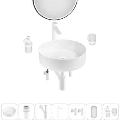 Акционный набор Wellsee 7 в Coax накладная раковина 36x36 см 20218222R