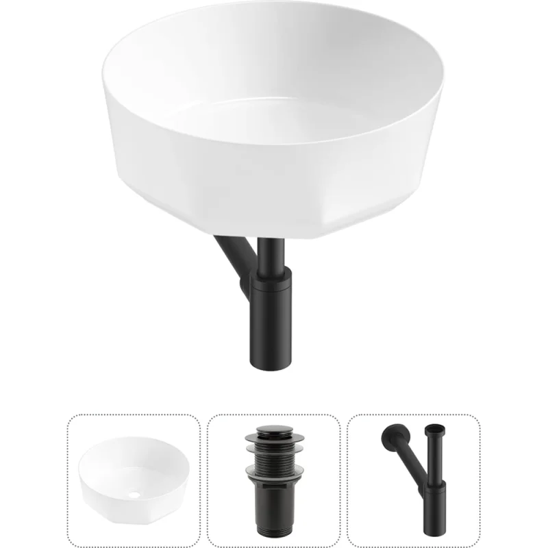Комплект 3 в 1 Wellsee Lavinia Boho Bathroom Sink накладная раковина 42x42 см 3331109 20215794R