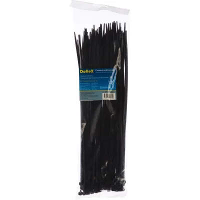 Нейлоновый хомут стяжка DolleX 3,6х300 мм, уп. 100 шт., черный SN-430