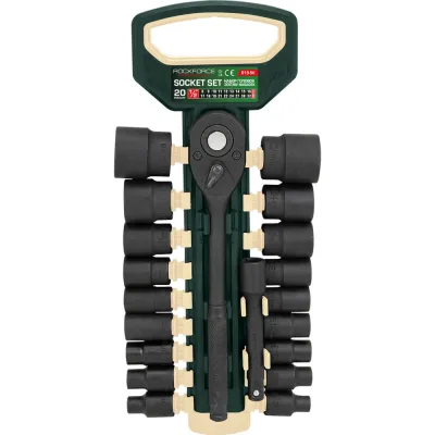 Набор головок с трещоткой и удлинителем Rockforce 20 предметов 1/2'', 6гр RF-019-5K(59792)