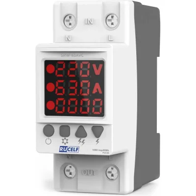 Реле напряжения и тока RUCELF SRW-63AVC со счетчиком КА-00010283