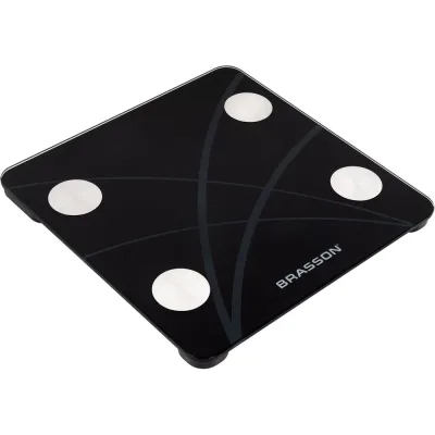 Весы напольные диагностические BRASSON FS-33D, 30х30 см, до 180 кг, 15 параметров, черные 458447