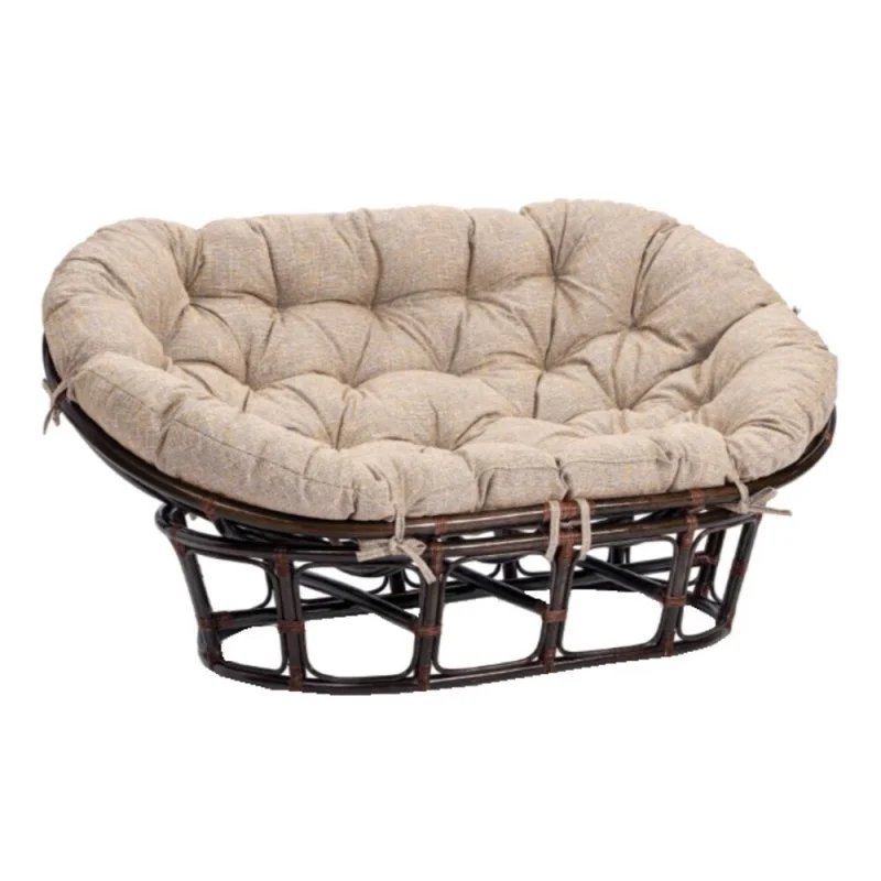 Диван садовый из ротанга TetСhair Mamasan античный черно-коричневый/меланж 1690х1020х800 мм с подушкой (25867)