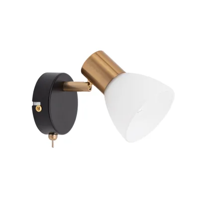 Спот настенный Arte Lamp E14 40 Вт 2 кв.м черный/золото IP20 (A3117AP-1BK)